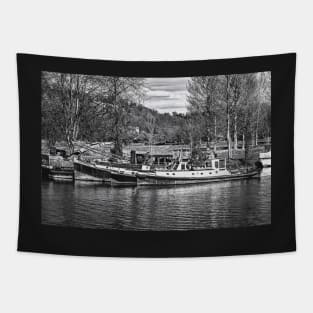 Vintage Boats On The Thames Tapestry