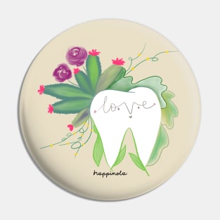 Molar Love illustration - for Dentists, Dental Hygienists, Dental Students, Dental Staff or anyone who loves teeth Pin