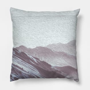 Blue Grey Mountains Oil Effects 3 Pillow