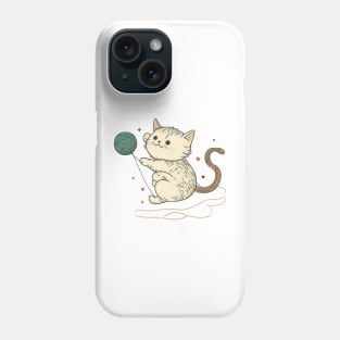 Cat Playing With A Ball Of String Phone Case