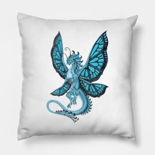 Gorgeous Blue Monarch Butterfly Dragon Pillow