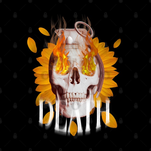 Skull grenade with burning eyes by Street Tempo