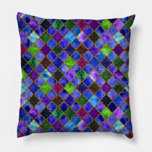 Peacock Arabesque Digital Quilt Pillow