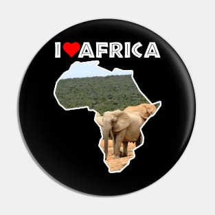 I Love Africa Elephant Herd Pin