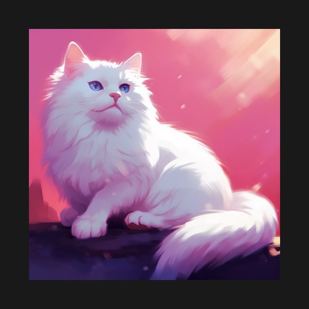 Innocence and Elegance: The Beauty of White Fluffy Cats by Boiledpancakes