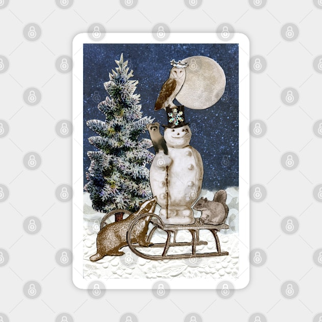 Woodland Winter Gathering Magnet by WinonaCookie