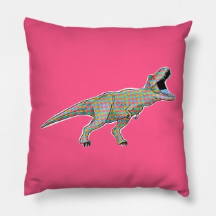 Dinosaur retro dots (on bright pink) Pillow