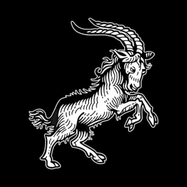 Goat Blackwork Minimal by Ro Go Dan