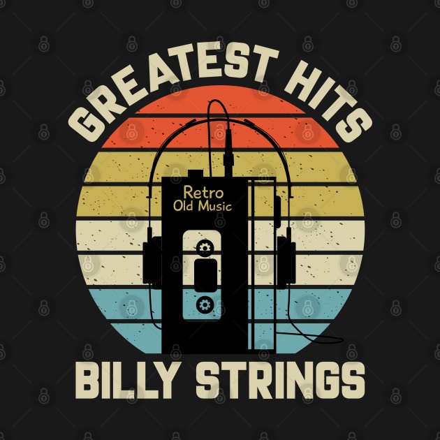 Greatest Hits Billy Retro Walkman Strings Vintage Art by Dinosaur Mask Store