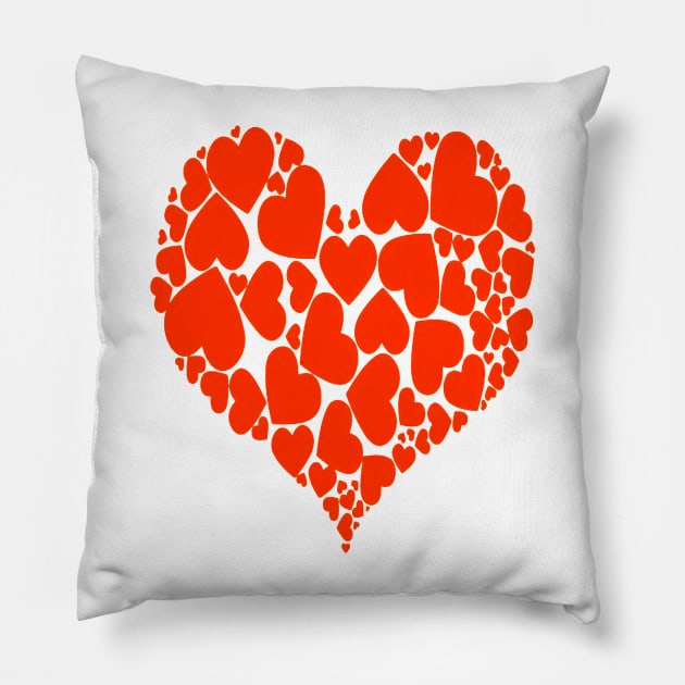 A Heart Of Hearts Romantic Design Monotone Red Pillow by taiche