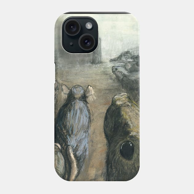 rat attack - pastel painting Phone Case by Karolina Studena-art