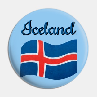 The flag of Iceland Pin