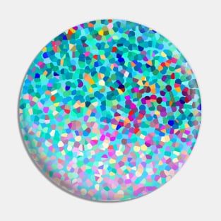 Aqua Blue Multicolored Abstract Art Shapes Pattern Pin