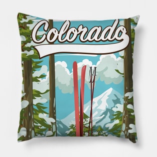 Colorado Ski poster Pillow