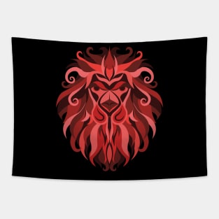 Leo Zodiac Sign - Red Tapestry