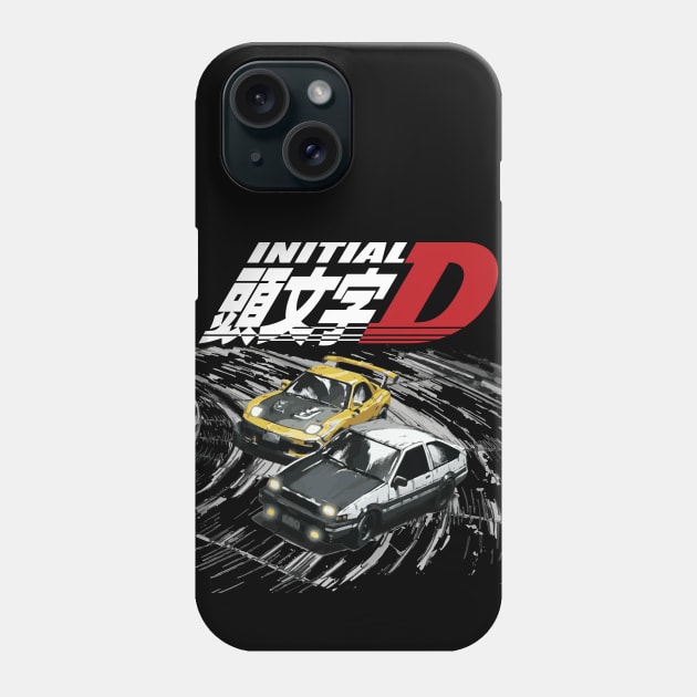 initial d downhill mountain drifting ae86 vs fd Phone Case by cowtown_cowboy