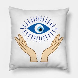 Eye in Hand: Visionary Design Pillow