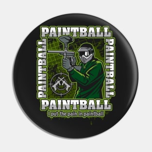 Paintball Player Green Team Pin