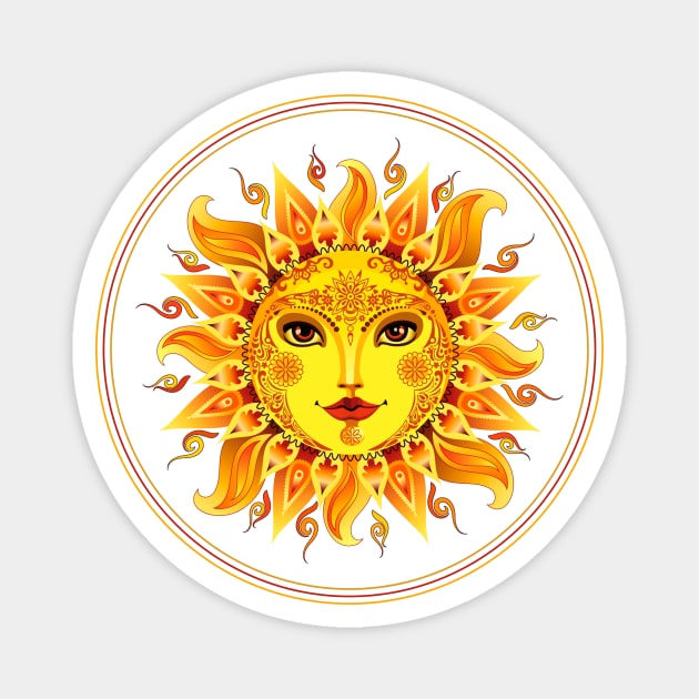 Smiling sun Goddess Magnet by pickledpossums