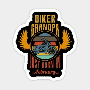 Biker grandpa just born in february Magnet