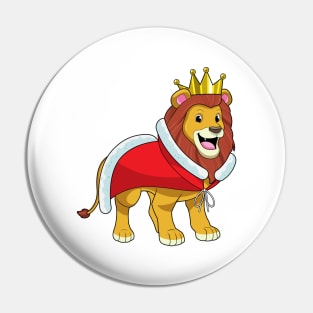 Lion as King with Crown & Cape Pin