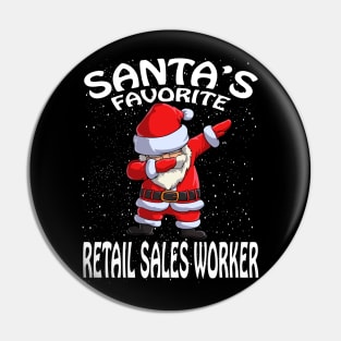 Santas Favorite Retail Sales Worker Christmas Pin