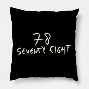 Hand Drawn Letter Number 78 Seventy Eight Pillow