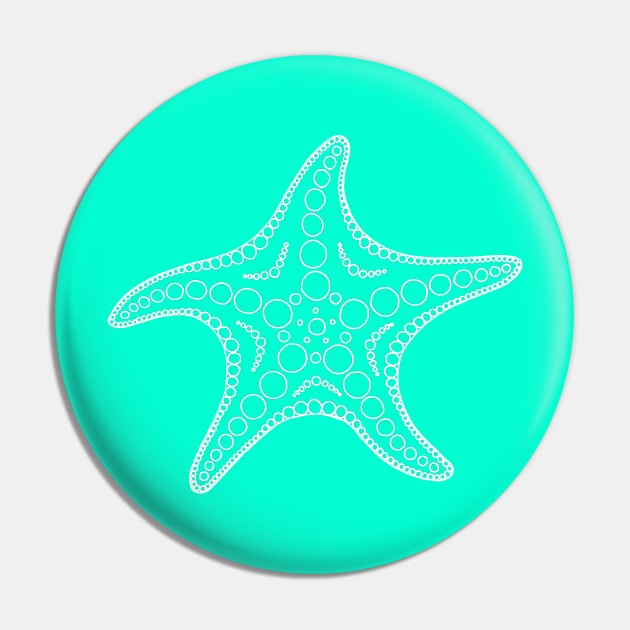 Starfish (white/cyan) Pin by calenbundalas