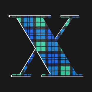 Monogrammed X Scotland Tartan Initial T-Shirt