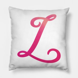 Letter L Monogram, Pink Color Personalized Design Pillow
