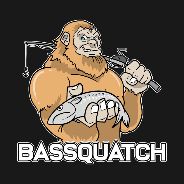 Bassquatch Fishing Fisherman Bigfoot by ModernMode