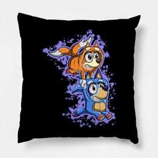 bluey funny happy Pillow