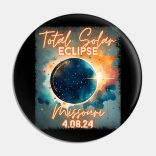 Total Solar Eclipse 2024 Missouri Art Science Men Women Kids Pin