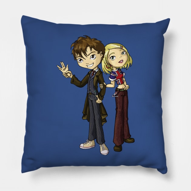 The Doctor and Rose Pillow by Thedustyphoenix