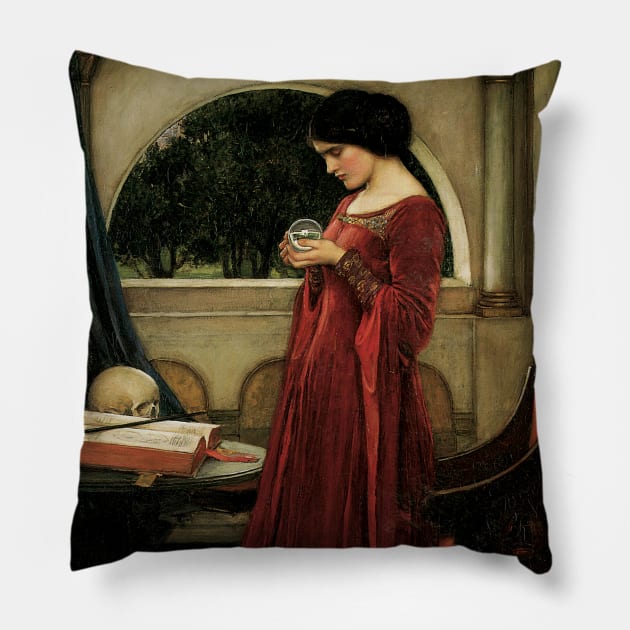 The Crystal Ball by John William Waterhouse Pillow by MasterpieceCafe