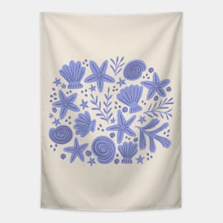 Treasures from the beach - Light blue Tapestry