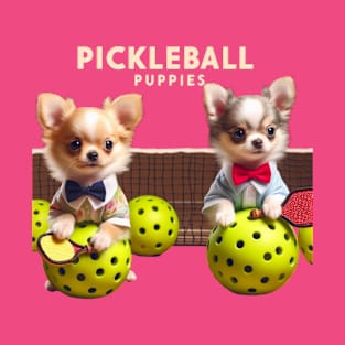 Pickleball Chiahuahua Puppies Dog Lovers T-Shirt