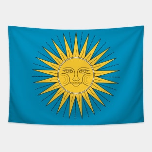 Vintage Sun Smiling Star Tapestry