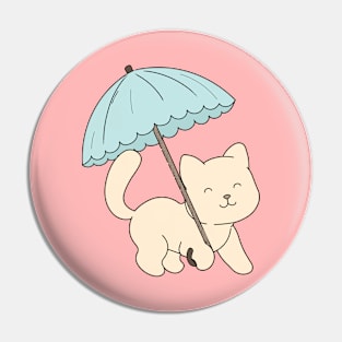 Cute cat with umbrella Pin