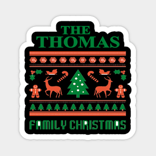 Family Christmas - Groovy Christmas THOMAS family, Family Christmas T-shirt, Pjama T-shirt Magnet