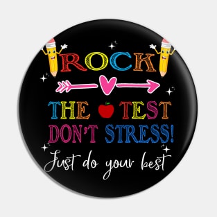 Test Day Rock The Test Teacher Testing Day Pin