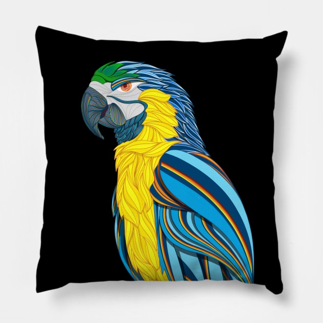 Guacamayo Tropical Pillow by ladinoariel