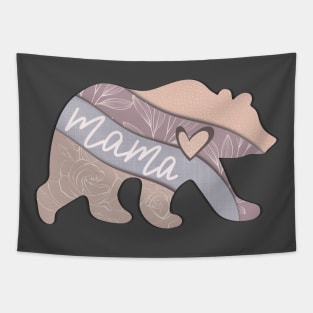 Mama Bear Floral Boho Mother's Day Tapestry