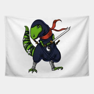 T-Rex Dinosaur Ninja Samurai Tapestry