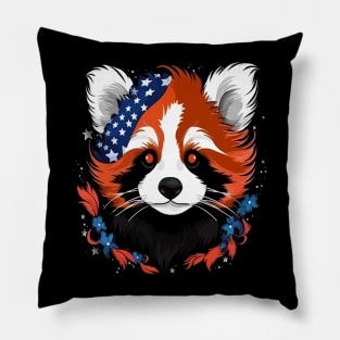 Patriotic Red Panda Pillow