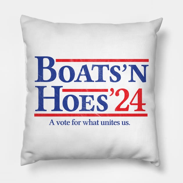 Boats and Hoes 2024 Election Funny Pillow by vintage-corner