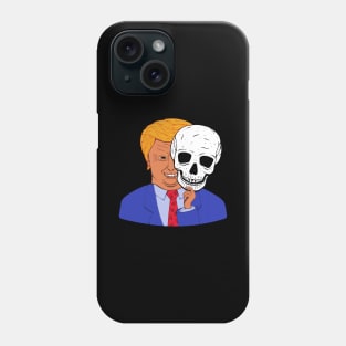 Scary Trump with Halloween Skeleton Mask Phone Case