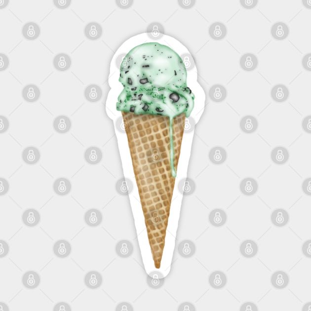 Mint Chip Ice Cream Cone Ice Cream Cone Magnet Teepublic 8197