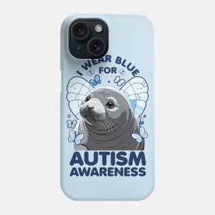 Cute Seal Autism Awareness - I Wear Blue For Autism Awareness Phone Case