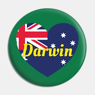 Darwin Australia Australian Flag Heart Pin